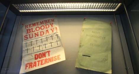Des documents exposés au musée «Free Derry» à Londonderry, en Irlande du Nord, le 11 juin 2010.