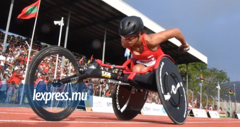 Noemi Alphonse, multiple recordwoman nationale de course en fauteuil.