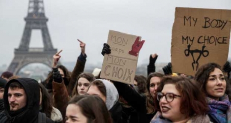 Rassemblement de défenseurs du droit à l'avortement, le 20 janvier 2019 à Paris.