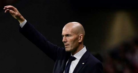 L'entraîneur du Real Madrid Zinedine Zidane lors du match nul avec l'Atlético 0-0 le 28 septembre 2019.