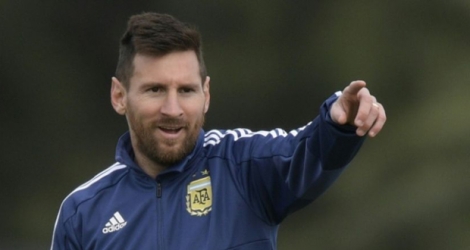 Lionel Messi à l'entraînement avec la sélection argentine, le 5 juin 2019 à Ezeiza, dans la Province de Buenos Aires.