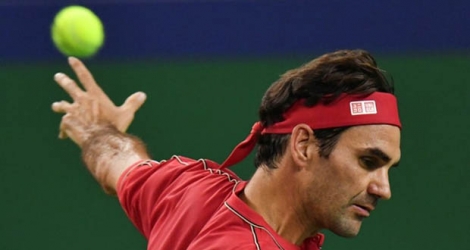 Le Suisse Roger Federer lors de son quart de finale du Masters 1000 de Shanghai face à l'Allemand Alexander Zverev, le 11 octobre 2019.