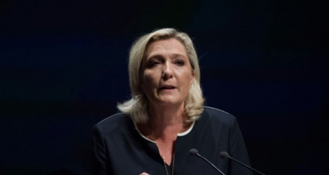 Marine Le Pen le 15 septembre 2019 à Fréjus Photo CLEMENT MAHOUDEAU. AFP