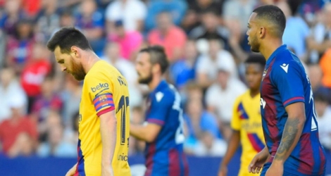 Le capitaine du FC Barcelone Lionel Messi lors de la défaite sur le terrain de Levante, le 2 novembre 2019 à Valence.