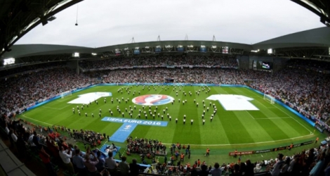Le stade Geoffroy-Guichard lors du match opposant, le 20 juin, la Slovaquie à l'Angleterre dans le cadre de l'Euro-2016 Photo JEAN-PHILIPPE KSIAZEK . AFP