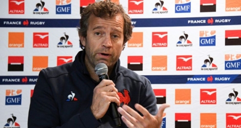 Le nouveau sélectionneur du XV de France, Fabien Galthié, en conférence de presse à Montgesty, le 13 novembre 2019.