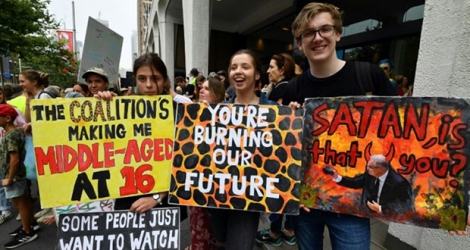 Manifestation contre le réchauffement climatique, le 29 novembre 2019 à Sydney, en Australie.