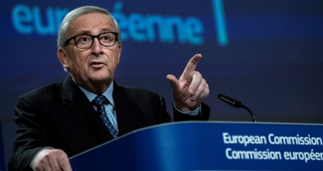 Le Luxembourgeois Jean-Claude Juncker lors de sa dernière conférence de presse au siège de la Commission européenne à Bruxelles, le 29 novembre 2019.