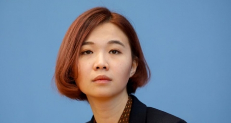 La militante hongkongaise pour les droits de l'homme Glacier Kwong, le 11 septembre 2019 lors d'une conférence de presse à Berlin.