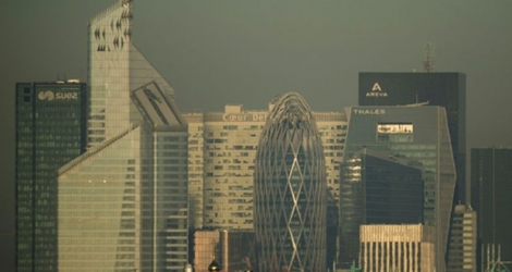 Pollution sur le quartier de La Défense, le 14 octobre 2017.