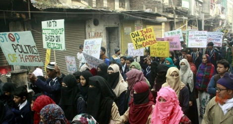 Manifestation à Patna contre une nouvelle loi sur la citoyenneté, le 21 décembre 2019 en Inde.