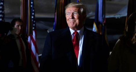 Le président américain Donald Trump à la base aérienne Joint Base Andrews le 20 décembre 2019.