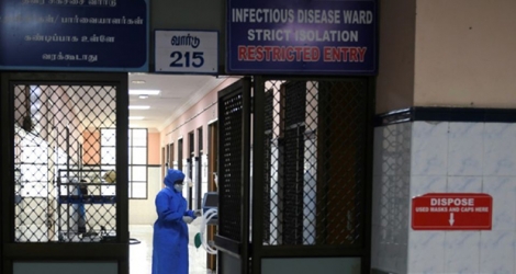 Un service spécialisé dans les maladies infectieuses à l'hôpital de Chennai (Inde) le 28 janvier 2020.