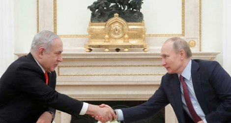Le président russe Vladimir Poutine rencontre le Premier ministre israélien Benjamin Netanyahu au Kremlin, à Moscou le 30 janvier 2020.