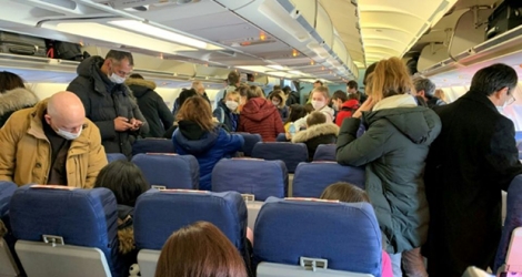 Les rapatriés de Wuhan dans l'avion arrivé à Istres le 31 janvier 2020.