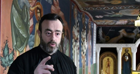 Le père Jovan Radovic au monastère d'Ostrog, dans le centre du Monténégro, le 12 février 2020.