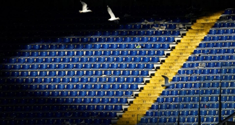 Une tribune vide lors du match de Serie A à huis clos entre la Lazio et Bologne au stade olympique de Rome le 29 février.