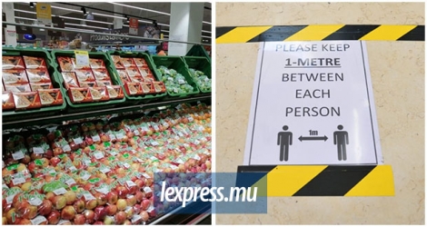 Dans les supermarchés Winners, les légumes et fruits empaquetés étaient prêts. Ailleurs, à l’instar de Jumbo Phoenix, des marquages au sol guideront les clients afin qu’ils maintiennent la distanciation physique.