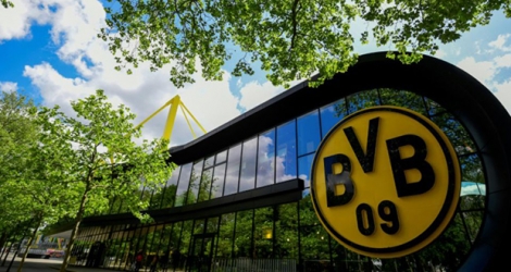 L'entrée du stade Signal Iduna Park, le 14 mai 2020 à Dortmund, en Allemagne.