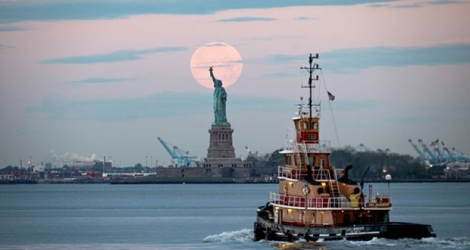 Une vue de la Statue de la Liberté, emblême de New York.