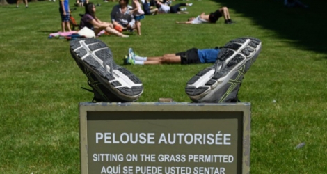 Des personnes allongées sur une pelouse autorisée du jardin du Luxembourg, le 30 mai 2020 à Paris Photo BERTRAND GUAY. AFP