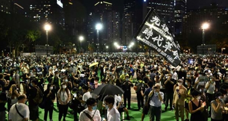 Rassemblement pour marquer le 31ème anniversaire de la répression de Tiananmen, le 4 juin 2020 à Hong Kong.