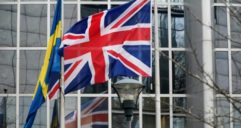 Le drapeau du Royaume-Uni devant le Parlement européen, le 31 janvier 2020 à Bruxelles.