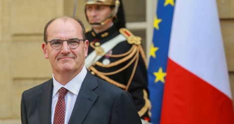 Le nouveau Premier ministre Jean Castex lors de la passation de pouvoir à l'hotel Matignon.