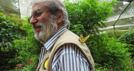 Le botaniste Alberto Gomez dans son jardin botanique à Quindio, le 6 juillet 2020.