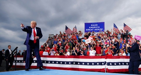 Le président américain Donald Trump participe à un meeting de campagne à Winston-Salem, en Caroline du Nord, le 8 septembre 2020.