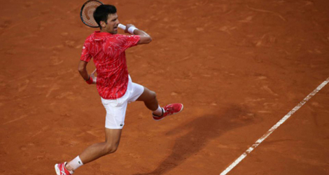 Novak Djokovic lors de sa dernière sortie sur la terre battue de Rome, au Foro Italico, le 21 septembre 2020.