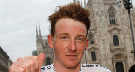 Le Britannique Tao Geoghegan Hart (Ineos) vainqueur du Tour d'Italie, le 25 octobre 2020 à Milan Photo Luca Bettini. AFP
