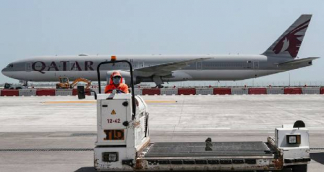 Photo d'archives du tarmac de l'aéroport international de Doha au Qatar, le 1er avril 2020 Photo KARIM JAAFAR. AFP