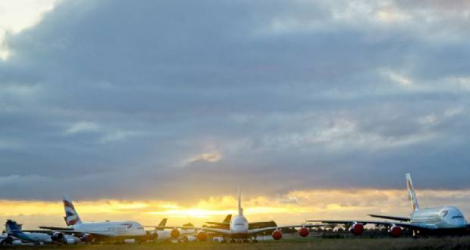 Des avions de British Airways parqués sur le tarmac à l'aéroport de Châteauroux-Deols fin octobre 2020 en raison des conséquences économiques de la crise sanitaire Photo GUILLAUME SOUVANT. AFP