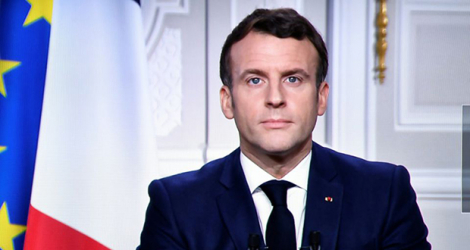 Allocution télévisée du président Emmanuel Macron lors de ses voeux aux Francais, le 31 décembre 2020.