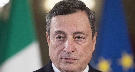 Mario Draghi, au palais du Quirinal, à Rome.