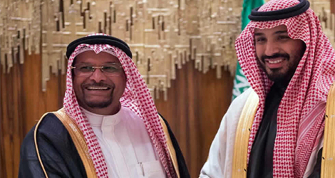 The Mauritian ambassador to Riyadh or Riyadh’s ambassador to Mauritius? Showkutally Soodhun (left) with Saudi Arabia’s crown prince Mohammed bin Salman.