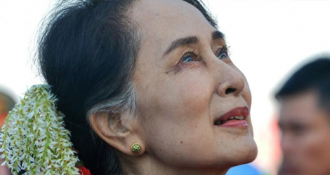 Photo d'archive prise le 15 janvier 202O d'Aung San Suu Kyi qui participe à une cérémonie à Loikaw, la capitale du pays. afp.com - Thet Aung