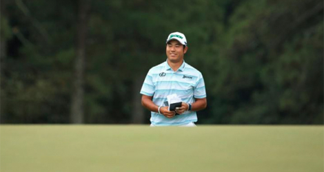 Le golfeur japonais Hideki Matsuyama lors du troisième tour du Masters d'Augusta, dans l'Etat de Géorgie, le 10 avril 2021. afp.com - Mike Ehrmann