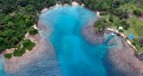Vue aérienne du massif corallien de Portobelo, le 16 avril 2021 au Panama. afp.com - Luis ACOSTA