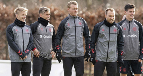 Plusieurs joueurs de l'équipe danoise. - © BO AMSTRUP - AFP