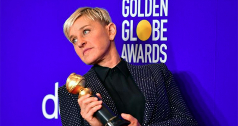 Ellen DeGeneres lors de la cérémonie des Golden Globes, en janvier 2020, à Los Angeles. afp.com - FREDERIC J. BROWN