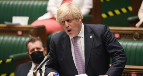 Le Premier ministre britannique Boris Johnson à la Chambre des communes à Londres le 7 juillet 2021.
