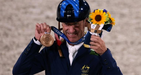 L'Australien Andrew Hoy, médaillé de bronze, lors des Jeux Olympiques de Tokyo 2020, le 2 août 2021.