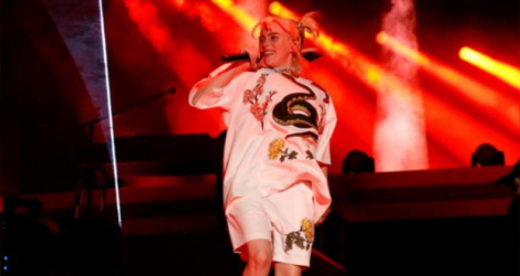 La chanteuse américaine Billie Eilish sur la scène du concert Global Citizen, le 25 septembre 2021 à New York.