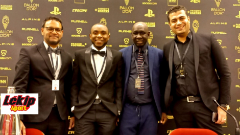 Les quatre seuls journalistes africains présents dans la nuée de journalistes venus du monde entier (de g. à dr.) : Azmaal Hydoo (Maurice), Gary Al Smith (Ghana), Lassana Camara (Mauritanie) et Waleed Elhadidy (Egypte).