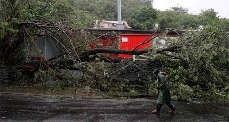 «Le passage du cyclone tropical Batsirai au large de La Réunion a provoqué d’importants dégâts sur le réseau électrique, touchant jusqu’à 145 000 clients» initialement, selon Enedis. Illustration (Richard BOUHET / AFP)