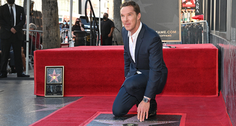 L'acteur britannique Benedict Cumberbatch inaugure son étoile sur le prestigieux Walk of Fame d'Hollywood le 28 février 2022.