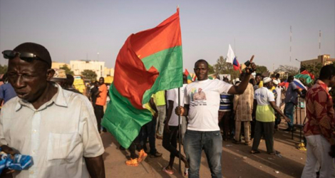 Manifestation de soutien à la junte burkinabè, à Ouagadougou le 19 février 2022.