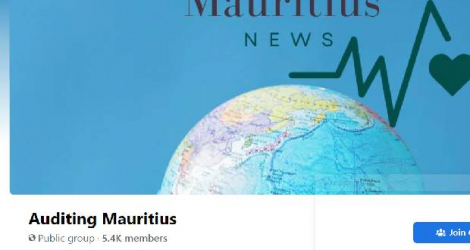 Capture d'écran de la page Facebook Auditing Mauritius
